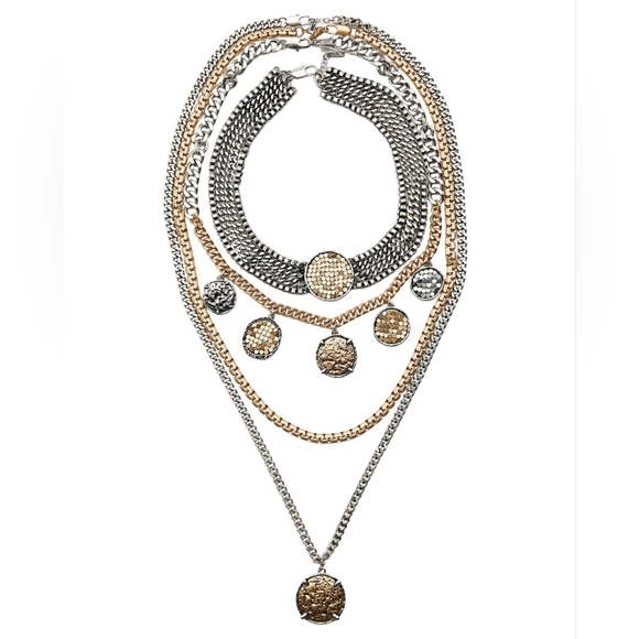 ZARA 4-Pack of Metal Necklaces with Combined Medallions - Picture 1 of 16